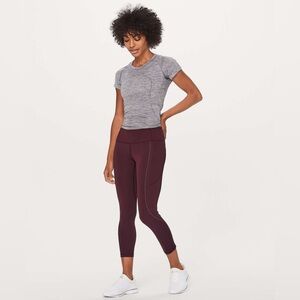 Lululemon Extra Mile Crop (Reflective 23") Garnet